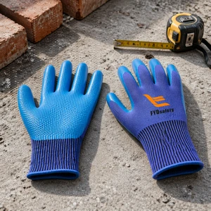 70G Latex Palm Coated Smooth Finish Safety Work Gloves Fingertips Reinforced