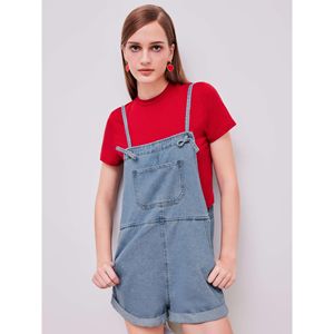 2026 High Quality Women's Denim Overalls Shorts Casual/Formal Breathable Eco-Friendly Summer Washed Solid Multi-Pocket Jean