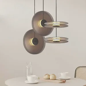 Modern Round Glass Pendant Light with Metal Finish, Warm White Ceiling Lamp for Living Room/Bedroom/Office Decor