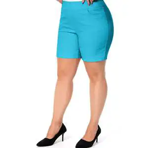 Jenna Rose Plus Size Women's Casual Work Dress Shorts Tulip Hem Pockets Comfortable Office-Ready Spring Summer Fall Sizes S-XL