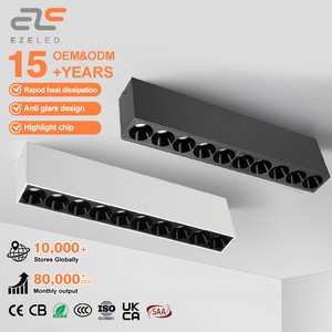 EZELED Best Selling Commercial Recessed Grille Downlight Anti-Glare Aluminum COB 4W 6W 10W 20W 30W Led Grille Light Linear