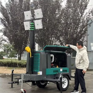 Factory Wholesale Trailer Mobile LED Lighting Tower Telescopic High Mast Diesel Generator Light Towers