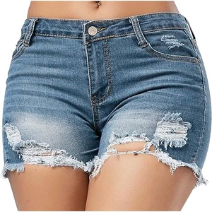 Denim Shorts -2025 High Quality Breathable Slim Fit Women's Knee-Length Denim Shorts Hot Selling