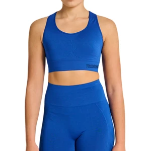TRIMMY Sports Bra Royal Blue High Support Eco-Friendly Seamless Quick Dry Breathable Workout Yoga Gym Wear Women's Girls'