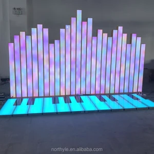 Interactive RGBW Piano Inground LED Brick Light Square Pathway Recessed Paver Lamp IP67 Toughened Glass Outdoor Ground Lighting