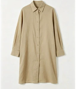 Women's Casual Fashion Tops Blouse Long Sleeve with Turn Collar Solid Breathable Woven 2 Vintage Colorways for Autumn Spring