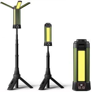 3 Page Head Dimmable 6AH Camp Light With Detachable Tripod Rechargeable Camping Light With Stand