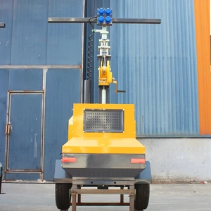 Compact and Foldable LED Light Tower Trailer-Mounted with Solar and DC Power Supply Diesel Fuel Options