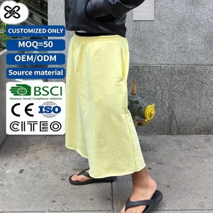 Wholesale Streetwear SweatShorts Cotton Yellow Casual Long Baggy 3/4 Shorts For Men