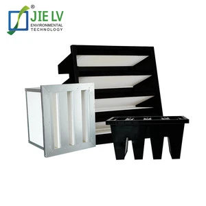 V Bank HEPA Air Filter Compact HVAC Ventilation Filter for Clean Room Hospital Pharmaceutical Industry