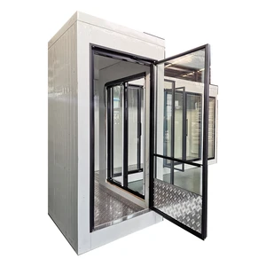 Commercial Walk in Cooler With Glass Door and Shelf Beer Cave Glass Door Engine Black LED Light for Cold Room