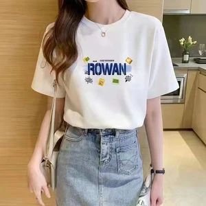 New Pure Cotton Women's Short Sleeved T-shirt For Summer, Breathable And Loose Style. Photos Can Be Customized