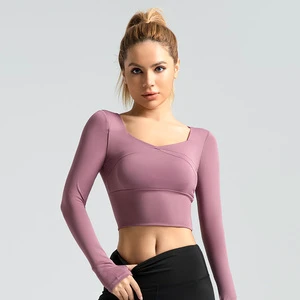 High Quality Women's Long-Sleeved Yoga Top Breathable Quick Dry Lightweight Fitness Top