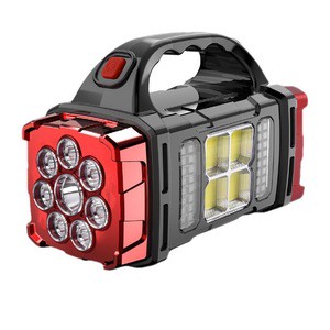 Outdoor Solar LED Lamp Multifunctional Portable USB Rechargeable Dual Light Source Searchlight Strong Flashlight Camping Night