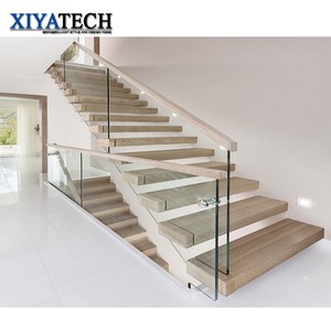 XIYATECH Beautiful Floating Stairs With LED Timber Step From High Quality Foshan Staircase Factory