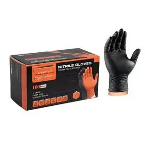 Thick CE Certified Class I Diamond Dotted Powder Free Black Disposable Nitrile Examination Gloves