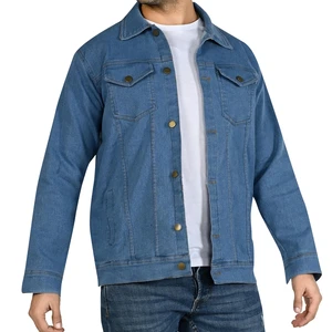 Vintage Winter Style Custom Street Wear High Quality Jeans Outerwear Denim Jacket Solid Color Latest Design Men Denim Jacket