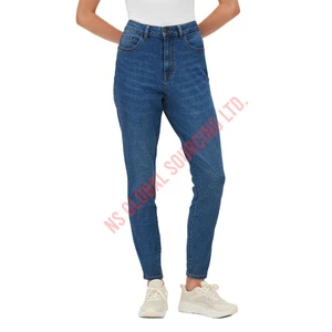 Modern Slim Fit Womens Denim Jeans Featuring High Waist Design Detailing Perfect For Party Wear And Street Style Outfits
