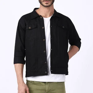 New Arrival Premium Quality Winter Men's 100% Cotton Jeans Jacket Front Logo Breathable Casual Wear for Adults High Street Style