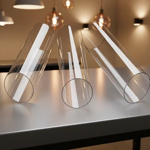 Clear Cylinder Borosilicate Glass Tube with High Transmittance (>90%) and Customizable Size & Thickness for Lamp Decoration
