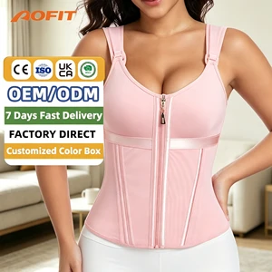 AOFIT Waist Trainer Double Compression BBL Shaper Tummy Control Slimming Vest Corset With Bra For Women