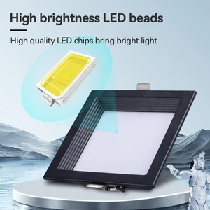12W-35W Square LED Grille Light AC220V Anti Glare High Brightness Aluminum Shell Tri-color Embedded Modern Kitchen Hotel Office