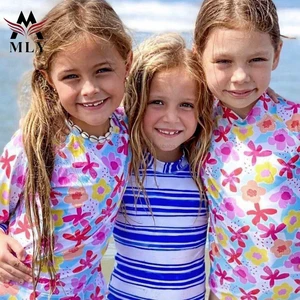 Girls Rash Guard Swimsuit 2-Piece Bathing Suit UPF 50+ Summer Beach Swimwear Size 4T-14T