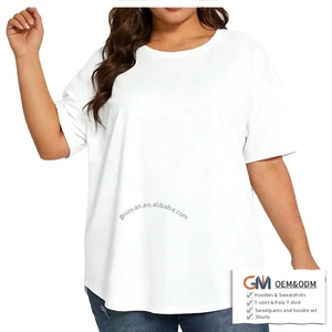 Plus Size Women's Cotton T Shirts Oversized Casual Basic Tees Big Size 2XL-5XL Daily Wear