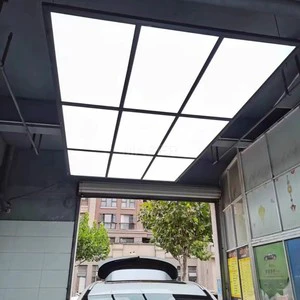 Modern 9 Grid LED Ceiling Lights Dimmable Workshop Lighting for Car Wash Garage Auto Detailing Beauty Repair Shop
