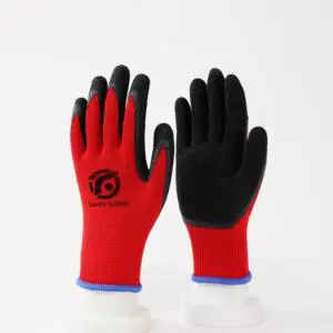 13G Polyester Nylon Black Latex Crinkle Coated Working Safety Work Hand Industrial Gloves