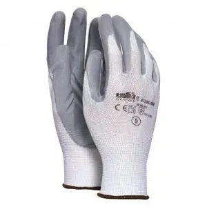INDUSTRIAL STARTER SPA Nylon Nitrile Safety Gloves Grey Pack of 10