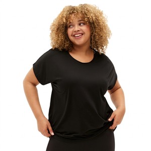 Plus Size Loose Fit Crewneck Short Sleeve Lightweight Breathable Plain Soft Cotton Casual Top Custom Women T Shirt