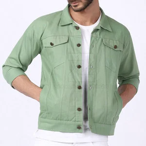 Breathable High Quality Eco-Friendly Lightweight Winter Men's Jeans Jacket with Front Logo 100% Cotton Warm & Comfortable