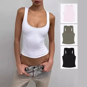 High-Elastic I-Shaped Vest Sports Top Quick-Drying Summer Fitness Set With Custom Logo Printing Spice Girl Style Tops For Women
