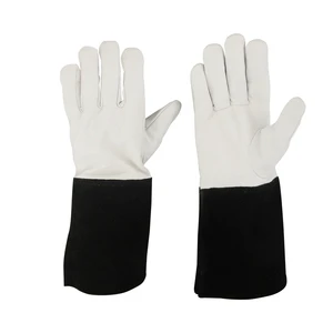 Wholesale Manufacturers Custom Soft Men's XL Hand Glove White Cowhide Goatskin Leather Protective Tig Welding Arc Argon Safety