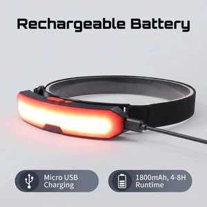 Rechargeable USB IP65 Waterproof Red Light LED Headlamp Flashlight 230 Wide Beam Headband Light For Running Hiking Camping