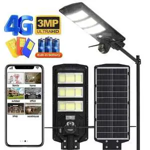 Led All in One 100W 300W 1000W Security Integrated Surveillance Lamp Outdoor Ai Camera 4G 5G Cctv Solar Street Light With Camera