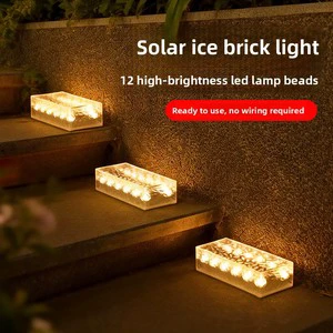 Solar Plastic Ice Brick Rectangular Floor Tile Lights Garden Stair Step LED Underground Outdoor Waterproof IP44 Light Control