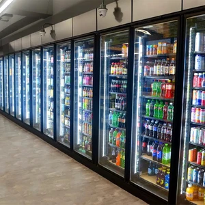 Glass Door Commercial Cold Room Custom Display Walk In Beverage Cooler