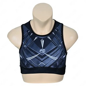 High Quality Women's Lightweight High Support Sports Bra Dance Crop Tops Sublimation Print Front Logo Custom OEM ODM