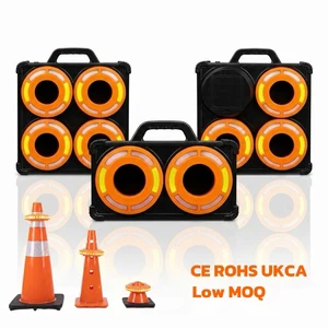 CE Synchronized Traffic Cone Light Beacon Warning Commander Strobe Signal Obstruction LED Safety Light For Road Work Emergency