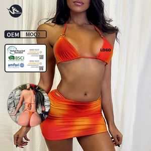 Athletic Textured Fabric Two Piece Swimsuit Custom Private Label Swimming Bikini Brief Swimwear Women Wholesale Swimwear