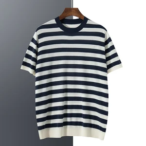 High Quality 2026 Spring Summer New Men's Crewneck Short-sleeved Comfortable Loose Soft 100 Cashmere Sweater Shirt
