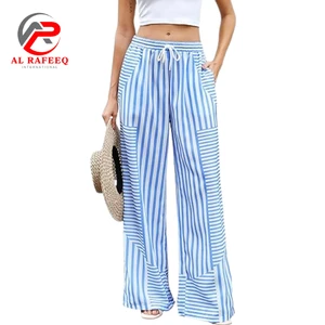 Hot Selling Womens Spring Fashion Solid High Waisted Straight Leg Ankle-Length Pants Formal Style Spandex/Polyester Quick Dry