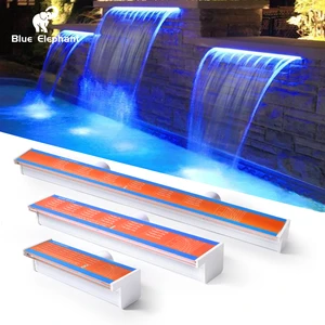New Style Acrylic Outdoor Home Fountain Colorful Spa Garden Pool Waterfall Feature Cascadas De Agua Para Piscinas With LED Light