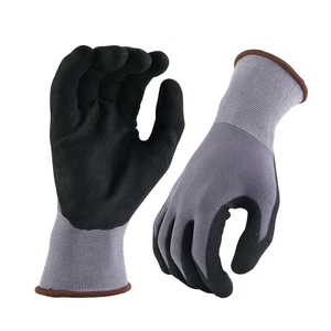 15 Gauge Seamless Grey Nylon Spandex Gloves Elastic Wrist Anti-Slip Durable Breathable Abrasion Resistant Sandy Safety Gloves
