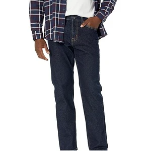 Premium Quality Custom Men's Denim Pants Regular Fit Casual Breathable Straight Stack Plain Dyed Jeans Oxford Fabric Button Fly