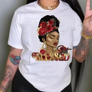 Women's Summer Fashion Casual T-Shirt Oversized O Collar Street Style Hip Hop Logo Printed Plus Size Women's T-shirts