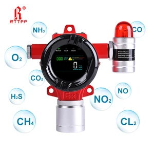 RTTPP DR600 Fixed High Accuracy Multi-Technology Toxic Combustible Gas Detector Industrial Use DC24V LED Sound+Light Alarm 2-3