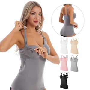 Plus Size Breastfeeding & Nursing Camisole Women's Postpartum Bra-free Padded Vest for Pregnancy Use